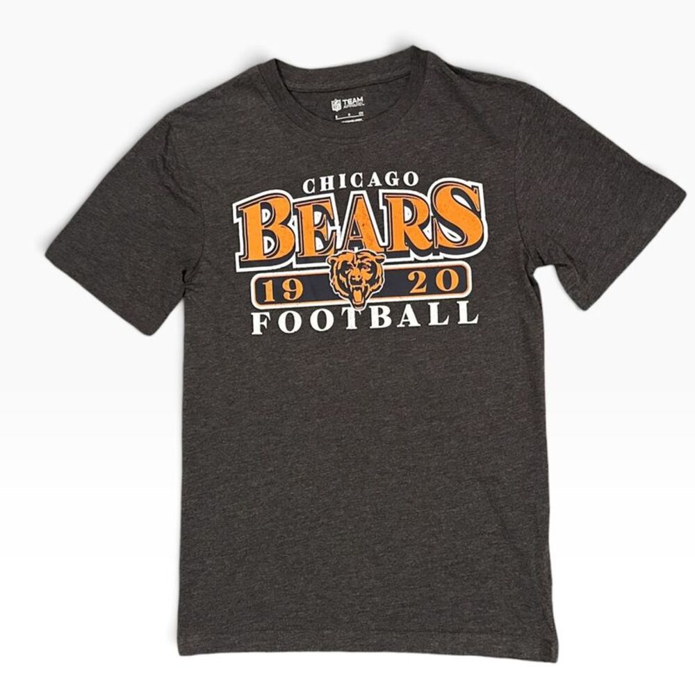 NFL Chicago Bears 1920 Retro Style Short Sleeve Shirt Charcoal Heather, Small